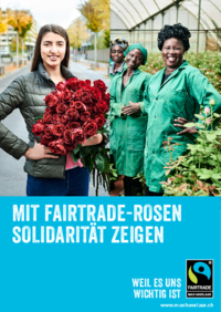 Ordner mit Fairtrade-Rosen Visuals in verschiedenen Grössen für unsere Floristen Partner.